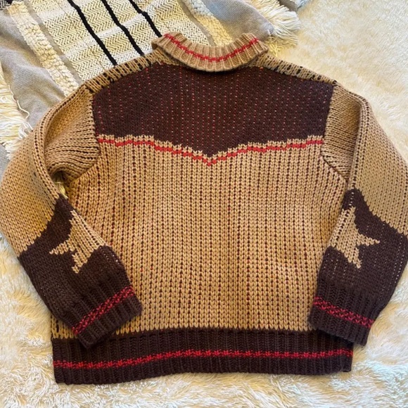 Western Design Rodeo Horse Cowichan Knit Traditional Zip Front Sweater - Picture 5 of 6